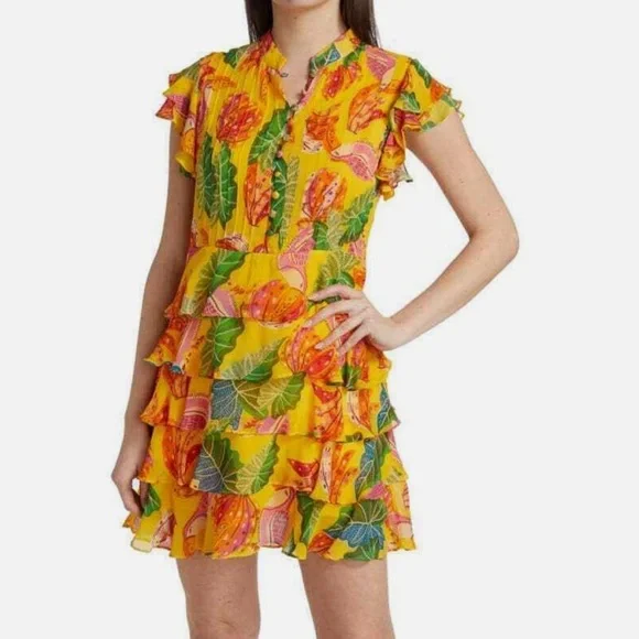 FARM Rio Yellow Tropical Mini Dress - Picture 10 of 10